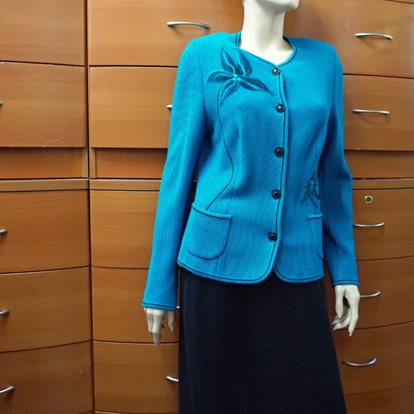 KNITTED WOOL SKIRT SUIT WORK OCCASION PLUS SIZE - Picture 5 of 8